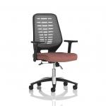 Relay Task Operator Chair Silver Back With Height Adjustable Arms Bespoke Colour Rivet Forge KCUP4193