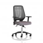Relay Task Operator Chair Silver Back With Height Adjustable Arms Bespoke Colour Rivet Fuse KCUP4194