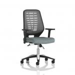 Relay Task Operator Chair Silver Back With Height Adjustable Arms Bespoke Colour Rivet Tensile KCUP4196
