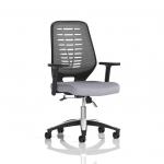Relay Task Operator Chair Silver Back With Height Adjustable Arms Bespoke Colour Quest Shell KCUP4202