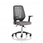 Relay Task Operator Chair Silver Back With Folding Arms Bespoke Colour Rivet Fuse KCUP4206