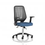 Relay Task Operator Chair Silver Back With Folding Arms Bespoke Colour Quest Limpet KCUP4211