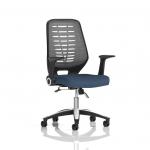 Relay Task Operator Chair Silver Back With Folding Arms Bespoke Colour Quest Whelk KCUP4216