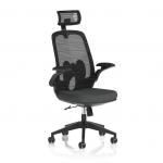 Sigma Executive Mesh Chair With Folding Arms Bespoke Colour Seat Quest Mussel KCUP4236