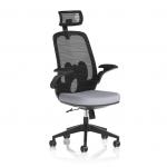 Sigma Executive Mesh Chair With Folding Arms Bespoke Colour Seat Quest Shell KCUP4238
