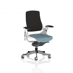 Zure White Shell Black Fabric Back Bespoke Colour Seat Rivet Quench