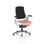 Zure White Shell Black Fabric Back Bespoke Colour Seat Quest Shrimp KCUP4371