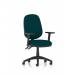 The dynamic General Desk Chairs Luna II Lever Task Operator Chair is a sleek and versatile addition to any office. Its height adjustable arms, bespoke color back and seat in Maringa Teal make it both stylish and functional. The chair exudes modernity and professionalism.