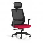 Ventra Mesh Back Task Operator Chair With Height Adjustable Arms With Headrest Bespoke Colour Seat Bergamot Cherry KCUP4429