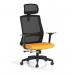 Ventra Mesh Back Task Operator Chair With Height Adjustable Arms With Headrest Bespoke Colour Seat Senna Yellow KCUP4433