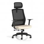 Ventra Mesh Back Task Operator Chair With Height Adjustable Arms With Headrest Bespoke Colour Seat Quest Salt KCUP4445