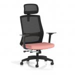 Ventra Mesh Back Task Operator Chair With Height Adjustable Arms With Headrest Bespoke Colour Seat Quest Shrimp KCUP4447