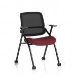 Capra Mesh Back Folding Training Chair Bespoke Colour Seat Ginseng Chilli KCUP4450
