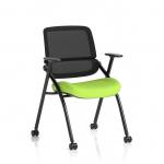 Capra Mesh Back Folding Training Chair Bespoke Colour Seat Myrrh Green KCUP4452