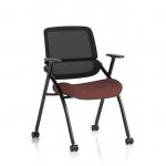 Capra Mesh Back Folding Training Chair Bespoke Colour Seat Rivet Forge KCUP4457