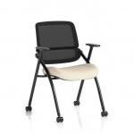 Capra Mesh Back Folding Training Chair Bespoke Colour Seat Quest Salt KCUP4465
