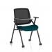 Capra Mesh Back Folding Training Chair With Writing Table Bespoke Colour Seat Maringa Teal KCUP4471
