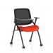 Capra Mesh Back Folding Training Chair With Writing Table Bespoke Colour Seat Tabasco Orange KCUP4475