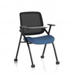 Capra Mesh Back Folding Training Chair With Writing Table Bespoke Colour Seat Quest Limpet KCUP4483