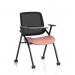 Capra Mesh Back Folding Training Chair With Writing Table Bespoke Colour Seat Quest Shrimp KCUP4487