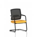Flint Mesh Back Cantilever Chair Bespoke Colour Seat Senna Yellow KCUP4505