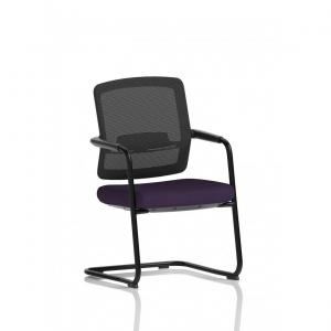 Flint Mesh Back Cantilever Chair Bespoke Colour Seat Tansy Purple