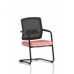 Flint Mesh Back Cantilever Chair Bespoke Colour Seat Quest Shrimp KCUP4519