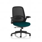 Crew 2 Task Operator Mesh Back Chair With Folding Arms Bespoke Colour Seat Maringa Teal KCUP4543