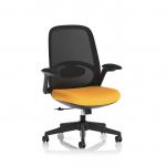 Crew 2 Task Operator Mesh Back Chair With Folding Arms Bespoke Colour Seat Senna Yellow KCUP4545