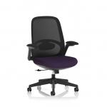 Crew 2 Task Operator Mesh Back Chair With Folding Arms Bespoke Colour Seat Tansy Purple KCUP4548