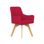 Carmen Wooden Leg Visitor Chair Bespoke Bergamot Cherry Fabric KCUP4581