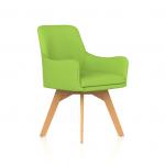 Carmen Wooden Leg Visitor Chair Bespoke Myrrh Green Fabric KCUP4584