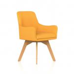 Carmen Wooden Leg Visitor Chair Bespoke Senna Yellow Fabric KCUP4585