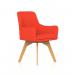 Carmen Wooden Leg Visitor Chair Bespoke Tabasco Orange Fabric KCUP4587