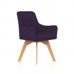 Carmen Wooden Leg Visitor Chair Bespoke Tansy Purple Fabric KCUP4588