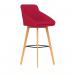 Carmen Wooden Leg High Stool Bespoke Bergamot Cherry Fabric KCUP4589