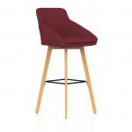 Carmen Wooden Leg High Stool Bespoke Ginseng Chilli Fabric KCUP4590