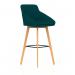 Carmen Wooden Leg High Stool Bespoke Maringa Teal Fabric KCUP4591