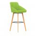 Carmen Wooden Leg High Stool Bespoke Myrrh Green Fabric KCUP4592
