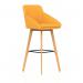 Carmen Wooden Leg High Stool Bespoke Senna Yellow Fabric KCUP4593