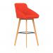 Carmen Wooden Leg High Stool Bespoke Tabasco Orange Fabric KCUP4595