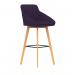 Carmen Wooden Leg High Stool Bespoke Tansy Purple Fabric KCUP4596