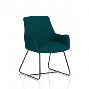 Quote Sled Base Reception Chair Bespoke Colour Maringa Teal KCUP4599