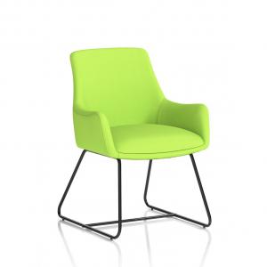 Quote Sled Base Reception Chair Bespoke Colour Myrrh Green KCUP4600