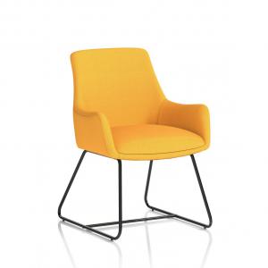 Quote Sled Base Reception Chair Bespoke Colour Senna Yellow KCUP4601