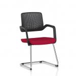 Cosmo Cantilever Chair Black Frame Bespoke Colour Seat Bergamot Cherry KCUP4605