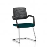 Cosmo Cantilever Chair Black Frame Bespoke Colour Seat Maringa Teal KCUP4607
