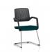 Cosmo Cantilever Chair Black Frame Bespoke Colour Seat Maringa Teal KCUP4607