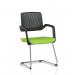 Cosmo Cantilever Chair Black Frame Bespoke Colour Seat Myrrh Green KCUP4608