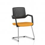 Cosmo Cantilever Chair Black Frame Bespoke Colour Seat Senna Yellow KCUP4609
